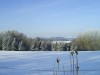 Blick vom Balkon in die Winterlandschaft