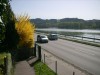 Blick auf Eingang, Radweg und Donau