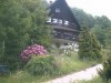 unser Haus im Frühling mit Blumenwiese