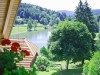 Aussicht vom Balkon auf den Natursee
