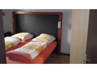 Das Schlafzimmer mit Doppelbett, Pension Lume in Oberraden
